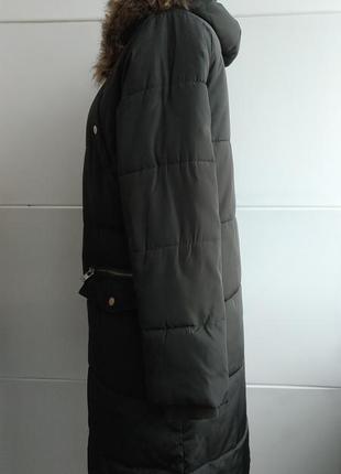 Стильне демісезонне стьобана пальто, куртка new look з капюшоном і мехо2 фото
