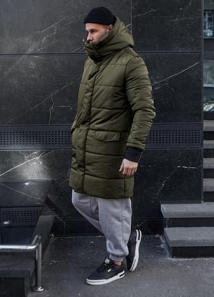 Брендова чоловіча куртка / якісні куртки в хакі кольорі на холодну зиму2 фото