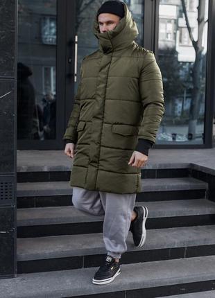 Брендова чоловіча куртка / якісні куртки в хакі кольорі на холодну зиму1 фото