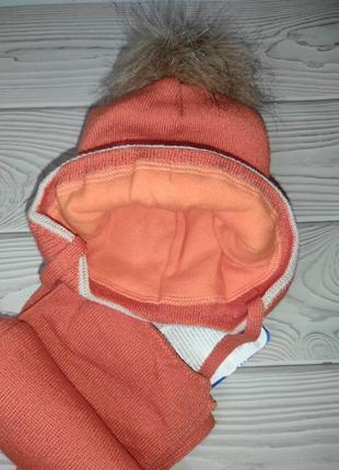 Шапка, шарф теплий зимовий набір для немовлят2 фото