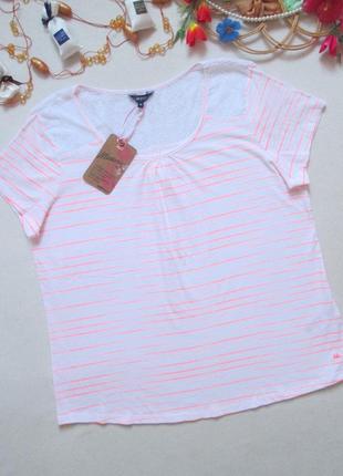 Шикарная хлопковая футболка батал в полоску вставка прошва mantaray 🍒🌺🍒