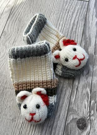 Теплые вязаные топики пинетки