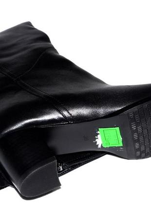 Новые модные сапоги женские зимние черные кожаные berconty натуральный мех цегейка5 фото