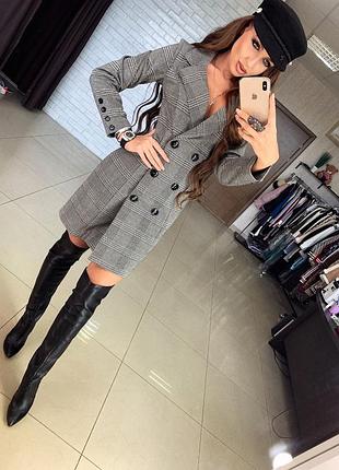 Сукня піджак у клітинку модна красива