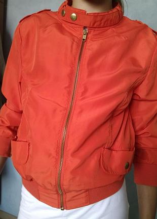 Яркая мандариновая ветровка курточка h&amp;m/34 размер/бомбер
