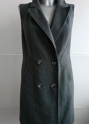 Пальто без рукав atmosphere із якісної тканина сірого кольору