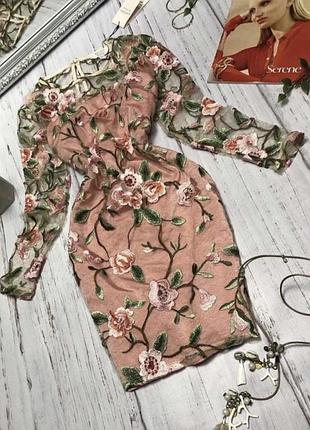 Плаття вечірнє вишивка на сітці