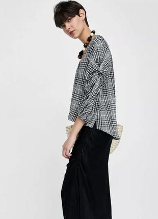 Котон стрейч фирменная натуральная стильная котоновая блузка в клетку супер качество!4 фото