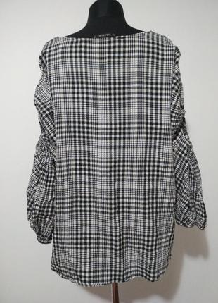 Котон стрейч фирменная натуральная стильная котоновая блузка в клетку супер качество!9 фото