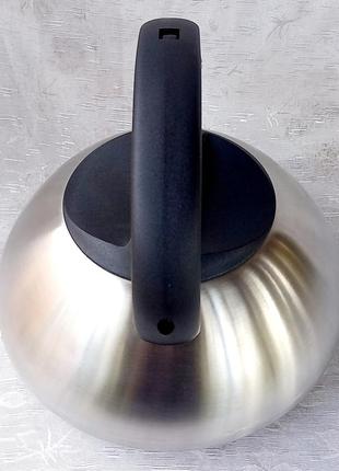 Чайник із нержавіючої сталі зі свистком zauberg "zb-007/3" (3л)4 фото