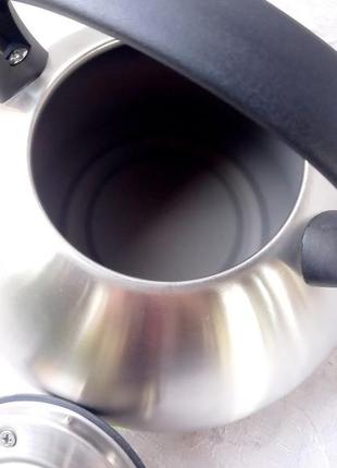Чайник із нержавіючої сталі зі свистком zauberg "zb-007/3" (3л)6 фото