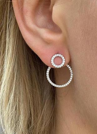 Серебряные серьги круглые