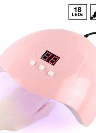 Usb led лампа для сушки гель-лака маникюра наращивания ногтей 36 вт 18 диодов работает от павербанка