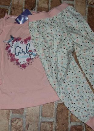 Нова піжама дівчинці бавовняна 2-4 роки lupilu