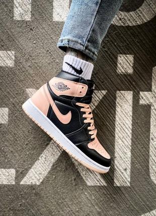 Мужские высокие кожаные кроссовки nike air jordan 1 retro high og “crimson tint"#найк3 фото