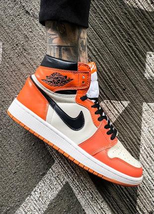 Мужские высокие кожаные кроссовки nike air jordan 1 retro reverse shattered backboard#найк