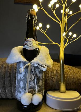 Украшение на бутылку, на стол, новый год, для бутылок