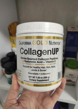 Collagenup, морський гідролізований колаген, гіалуронова кислота й вітамін с, без додатків, 206 г