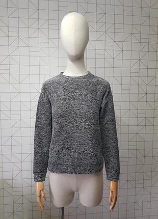 Якісний меланжевий світшот cos, рябий світшот з блискавками по бокам, теплий джемпер cos