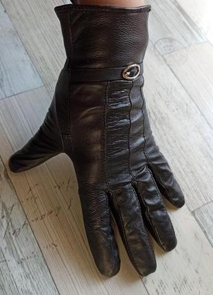 Кожаные женские перчатки из мягчайшей кожи5 фото