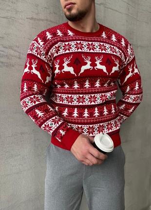 Светр з оленями новорічний