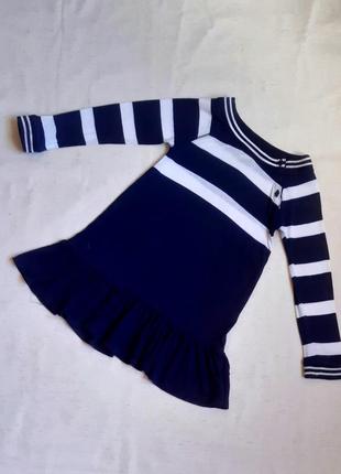 Плаття трикотажне polo by ralph lauren оригінал синє в білу смужку на 2 роки1 фото