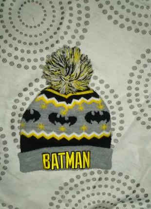 Шапка с бубоном "бетмен" р.m l