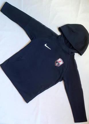 Худи nike dri-fit c капюшоном теплый черный на 9-11 лет (137-147см)