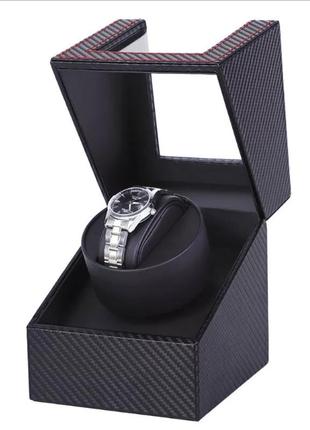 Шкатулка для автоподзавода часов. карбон. черная