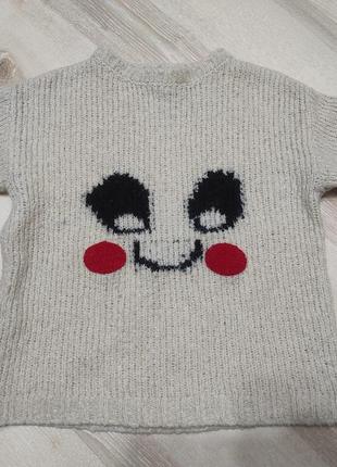 Теплый вязанный свитер свитерок oversize на 5-6 лет