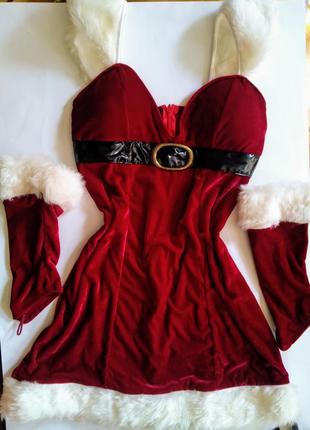 Бархатний пенюар костюм снігуроньки сексуальний ann summers l xl 40 42 384 фото
