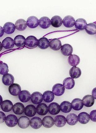 Нить натурального аметиста размер бусины 6 мм
