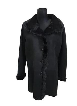 Натуральна дублянка жіноча з окантовкою з норки yulia leather collection