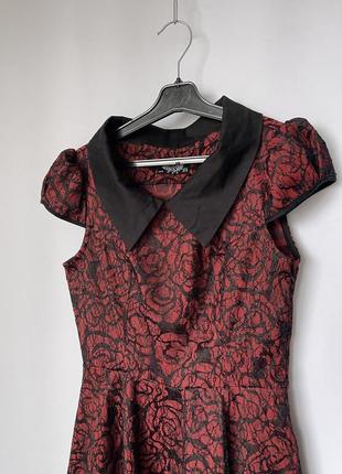 Hearts and roses платье рокабилли готик красное с черным кружевом стиляги1 фото