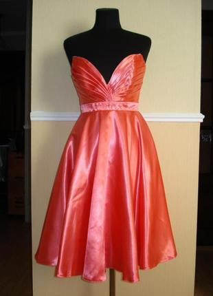 Атласне вечірній коктейльне плаття розмір 42-44 (укр.)