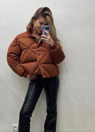Женская куртка zara куртка-парка зимняя куртка на запах1 фото