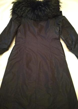 Шикарне утеплене зимове пальто vr з кролячої підстібкою, комір єнот, р. 46-48/м-l3 фото