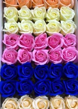 Мыльные розы (микс № 301) для создания роскошных неувядающих букетов и композиций из мыла