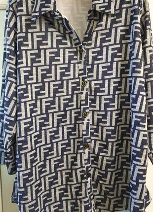 Блуза лабіринт синя на 64-72 розміри