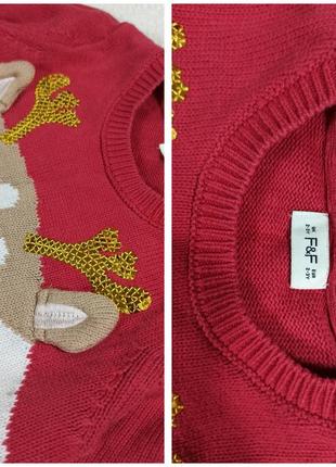 Платье туника вязаное новогоднее оленёнок.3 фото