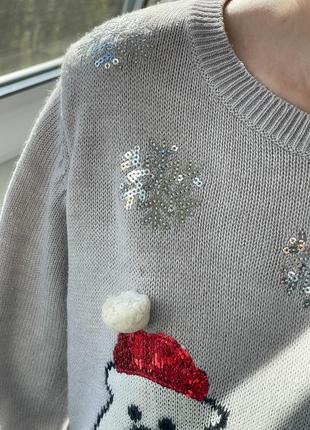 Милий новорічний светр з ведмедиками 1+1=35 фото