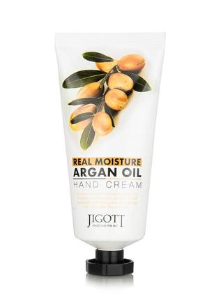 Крем для рук із аргановою олією jigott real moisture argan oil hand cream 100 мл