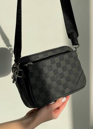 Чоловіча сумка crossbag black через плече4 фото