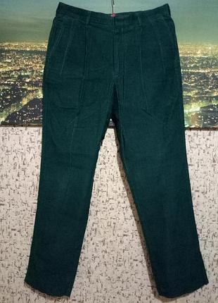 Темно зелені, чоловічі штани вельветові 35