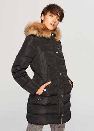 Продам новый женский теплый чёрный пуховик куртка с капюшоном reserved3 фото