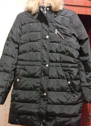 Продам новый женский теплый чёрный пуховик куртка с капюшоном reserved2 фото