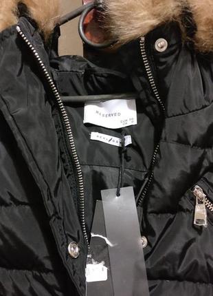 Продам новый женский теплый чёрный пуховик куртка с капюшоном reserved5 фото