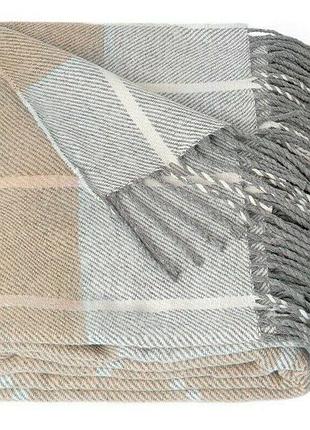 Плед бавовняний валенсія гаррі vladi біло-бежевий 140х200