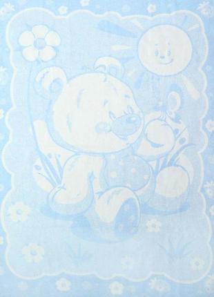 Одеяло хлопковое vladi барни бело-голубое 100х1401 фото