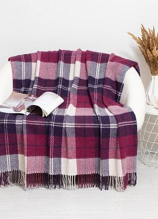 Плед шерстяной vladi эльф лилово-сливовый 170х210